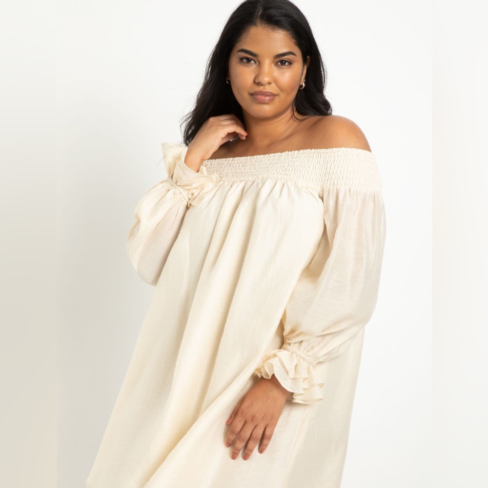 Off The Shoulder Wide Cut Dress - Picture 4 of 6
